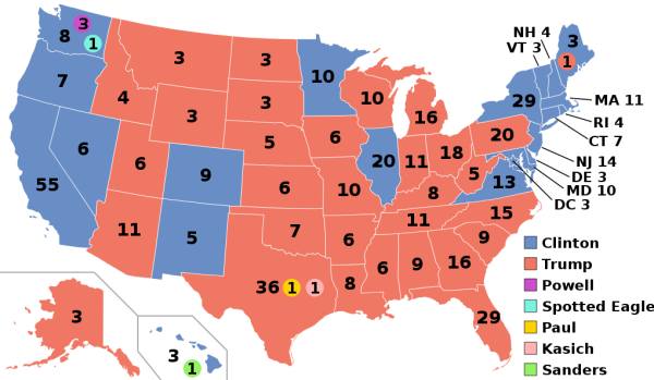 Результаты президентских выборов в штатах