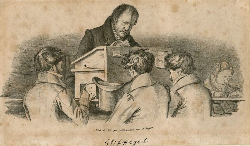 Гегель с учениками в Берлине в 1828 году. Литография