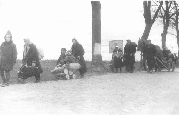 Беженцы в Восточной Пруссии, 1945 г.